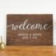 Welcome Wedding Sign - Personalized Wedding Sign - Wooden Sign- Rustic Wedding Decor - Wedding  Art- Boho Wedding