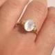 Oval moonstone silver ring, moonstone engagement ring, Vintage style ring, moonstone gold ring, moon stone ring, Oval Gemstone Ring, gift.