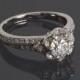 Engagement ring, Halo engagement ring, Diamond ring, Halo diamond ring, Gemstone ring, Gold halo ring, Birthstone ring, White gold ring