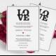 Black LOVE Heart Wedding Invitation Templates