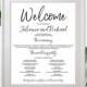 Stylish Hand Lettered Wedding Program Poster-Calligraphy Printable Wedding Program-Wedding Welcome Poster-Navy Blue Program-Personalized