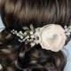 Bridal Hair Flower Wedding Hair Flower Bridal Hair Clip Wedding Hair Clip Bridal Fascinator Flower Comb Floral Hairpiece Champagne Hair Clip