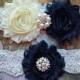 Wedding Garter Set, Bridal Garter Set, Vintage Inspired, Ivory Lace Garter, Crystal Bridal Garter, Violet Style 10355