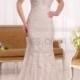 Essense of Australia Lace Wedding Dress With Cathedral Train Style D2135