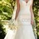 Essense of Australia Lace Wedding Dress With Illusion Diamond Back Style D2262