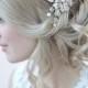 Gold Bridal Hair Clip, Floral Bridal Hair Clip, Hair Clips For Weddings, Pearl Hair Clip, Rhinestone Bridal Clip, Gold Headpiece ~TC-2272-G