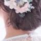 flower hair clip, pink hair flowers, floral hair pin, pink hair clip, pink hair comb, pink wedding clip - KIMMIE