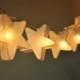 White mulberry paper Stars Lanterns for wedding party decoration (20 bulbs), fairy lights