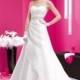 Simple A-line Sweetheart Ruching Sweep/Brush Train Satin&Organza Wedding Dresses - Dressesular.com