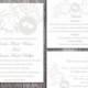 DIY Wedding Invitation Template Set Editable Word File Instant Download Printable Silver Invitation Gray Wedding Invitation Heart Invitation