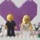 Lego Wedding Cake Topper *Customised' Lavender/Pink Pastel Theme Heart Bride And Groom Minifigures Wedding Gift Favor Personalised