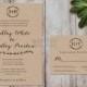 Printable Rustic Wedding Invitation and RSVP / Woodland Kraft Paper Wedding Invitation