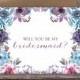 Printable Floral Will You Be My Bridesmaid Card - Instant Download Greeting Card - Will You Be My Bridesmaid Instant Download - Wedding Card