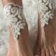 Ivory bridal anklet, Beach wedding barefoot sandals, bangle, wedding anklet, free ship, anklet, bridal, wedding