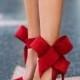 Charming Removable Big Bow High Heel Heels Shoes