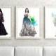 Fashion Couture, Set of 3 prints, set 3 prints, set of 3 watercolor,set of 3 designer,set of 3 fashion, fashion illustration, watercolor art