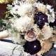 Sola Bouquet, Plum Champagne Sola Bouquet,Burlap Lace,Purple Bouquet,Alternative Bouquet,Bridal Accessories,Keepsake Bouquet,Wedding Bouquet