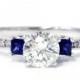 Princess Cut Blue Sapphire Diamond Ring Reserved for Arren, Diamond Engagement Ring, Blue Sapphire & Diamond Ring Reserved for Arren,