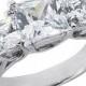 2.00CT SI Three Stone Princess Cut Real Diamond Ring 14K Gold