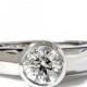 1.00CT Bezel Solitaire Diamond Ring 14K White Gold, Bezel Solitaire, Diamond Ring, Solitaire Bezel, Solitaire Bezel Diamond Ring, For Her