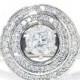 1.00CT Diamond Double Halo Engagement Ring 14K White Gold, Double Halo, Engagement Ring, 14k White Gold, Diamond Ring, 14k White Gold