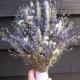 Lavender and White Dried Wedding Bouquet, Wild Flower Bouquet, Bridal Flowers, Wedding Dried Bouquet, Rustic Wedding, Table arrangement