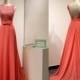 Long Coral Casual Wedding Bridesmaid Dress Beaded Lace Appliques Open Back Prom Dress Backless Formal Evening Gown