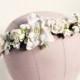 Creamy White Floral Crown, Woodland, white flower crown, Bohemian, boho floral crown,  bridal headpiece, autumn, fall wedding, ivory,