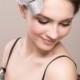 Silver statement headpiece with feathers, wedding millinery fascinator