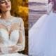 2017 Long Sleeves Wedding Dresses Bridal Gowns Sexy Sheer Neckline Keyhole Back Cathedral Wedding Gowns with Appliques/Lace Lace Luxury Illusion Online with $182.86/Piece on Hjklp88's Store 