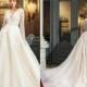 Sexy Deep V-Neck Long Sleeves Wedding Dresses Lace 3D Applique Beading Bridal Gown Illusion A-Line Wedding Dress Sheer Back 2017 New Arrival Lace Luxury Illusion Online with $165.72/Piece on Hjklp88's Store 
