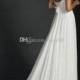 New Arrival Lace Wedding Dresses Short Sleeves Square Neckline Lace Chiffon Bridal Gowns A-Line Beach Wedding Dress Detachable Train Lace Luxury Illusion Online with $137.15/Piece on Hjklp88's Store 