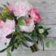 pink peony bouquet, eucalyptus bouquet, hot pink peony bouquet, hot pink bouquet, bright pink peonies, blush pink bouquet, tropical bouquet