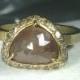Natural large rose cut diamond Halo ring, engagement ring, solid  gold multistone ring,  diamond halo ring, wedding ring