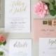Calligraphy Script Wedding Invitation - Rustic, Modern, Simple, Twine - Gold, Copper, Silver Foil - Eloquent Romance Plus - DEPOSIT