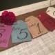 Burlap Table Numbers - Variety of Colors - Hung with Twine - Wedding Table Number - Rustic Table Number