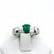 Incredible Colombian Emerald and Diamonds in a 14K White Gold Ring  -GR1