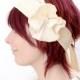 Floral Wedding Headpiece - peach flower headband - Couture fashion accessory