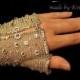 Diamond Mesh Glove. Half glove. Bridal glove. Handmade wire crochet mesh glove. Swarovski crystals jewelry.
