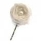 Hairpin with Silk Organza Rosette in Ivory or White, Flower Girl hair, Bridal hair