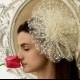 Tulle Bridal fascinator - Wedding fascinator - Bride  White fascinator - Tulle fascinator for her