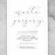 Printable Wedding Invitations — Minimalist Wedding Invitation, Simple Wedding Invitation, Black and White Party, Modern Wedding, Minimal