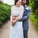 A Pale Blue Wedding Dress For A Spring Time Rural Wedding