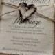 Rustic Wedding Invitation Boho Script Twine Fabric Invitation Grapevine Heart Fall Wedding Ideas