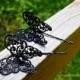 A set of 2 Black Lace Butterfly Bobby Pins