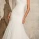 Mori Lee 5305 Lace Fit & Flare, Bateau Neckline, Ivory Size 12 Wedding Dress