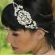 Angelina - Rhinestone Medallion Ribbon Headband