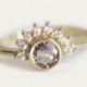 Sapphire Diamond Ring, Rose Engagement Ring, Gold Sapphire Ring, Sapphire Engagement, Peach Sapphire Ring, Peach Sapphire Engagement