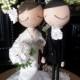 Wedding Cake Topper with Custom Wedding Dress and Tree Background - Custom Keepsake by MilkTea
