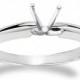 White Gold Solitaire Engagement Ring Setting, 4-Prong Solitaire Semi Mount,  14K White Gold Semi-Mount